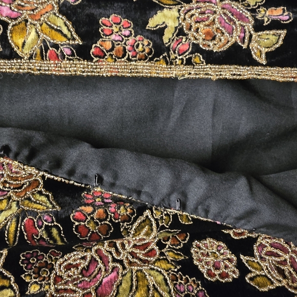 Papell Boutique Floral Embroidered Blazer - Black and Gold - Picture 9 of 14